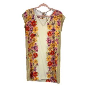 SINEQUANONE Paris Floral Border Print Dress Strappy Back Boho Parisian Chic Sz40